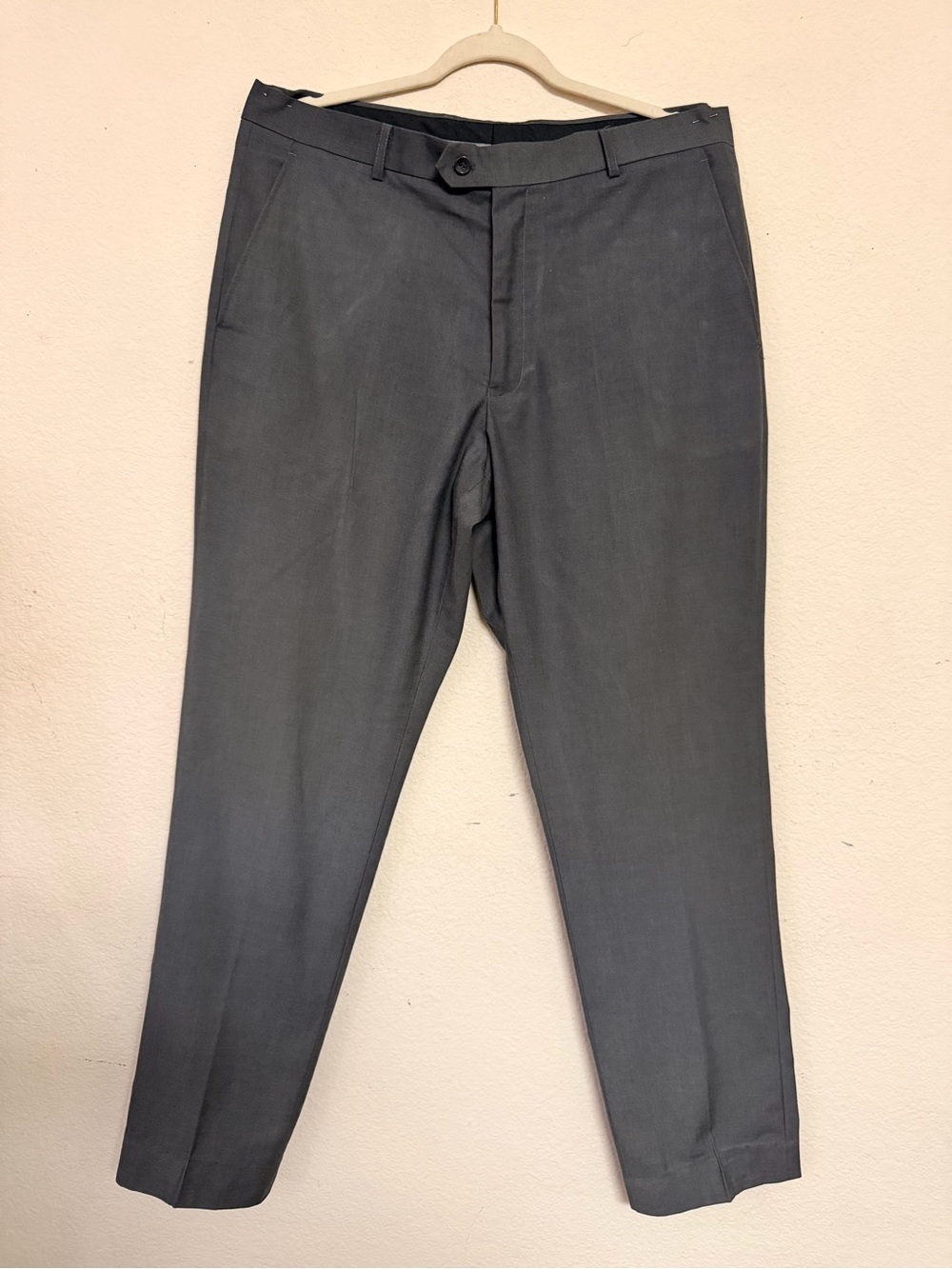 Men's Classic Tailored Dark Gray Dress Pants
